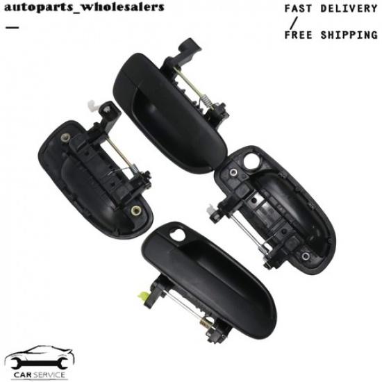 For Hyundai Accent 2000-2006 Set of 4 Black Rear Outside Exterior Door Handle US