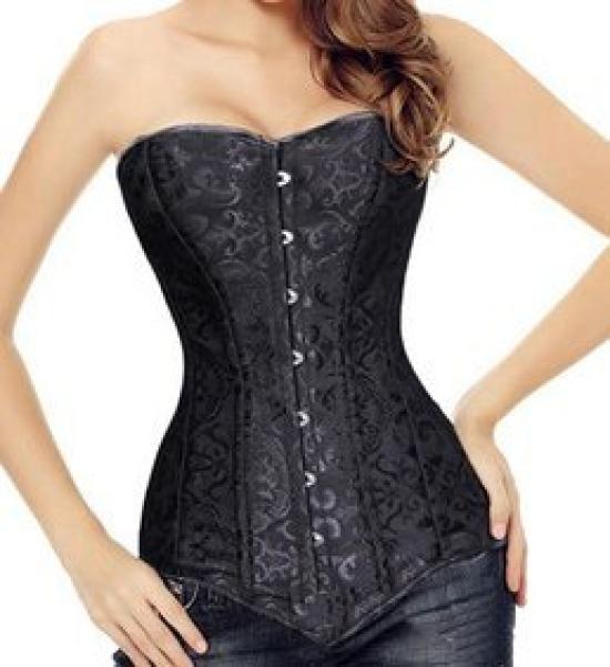 Filaeisi Long Steampunk Black 2XL Women's Corset, Style, Waist-Shaping, Simple,