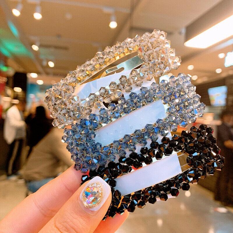 Mode Mädchen Crystal Hair Clip Snap Haarspange Haarnadel Bobby Haar Zubehör HA Mode Mädchen Crystal Hair Clip Snap Haarspange Haarnadel Bobby Haar Zubehör HA