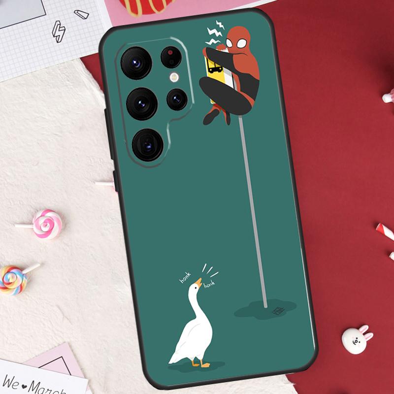 Cartoon Cute Goose Case For Samsung Galaxy S24 FE S20 FE S21 S22 S23 S25 S26 Ultra S10 Plus S25 FE Cover Shell