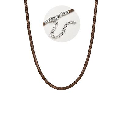 Xiaomi Vnox 2mm Wide Brown Black Necklaces for Men Boys, Adjustable Stainless Steel Clasp Waxed Cord Necklace Fashion Jewelry Gifts New