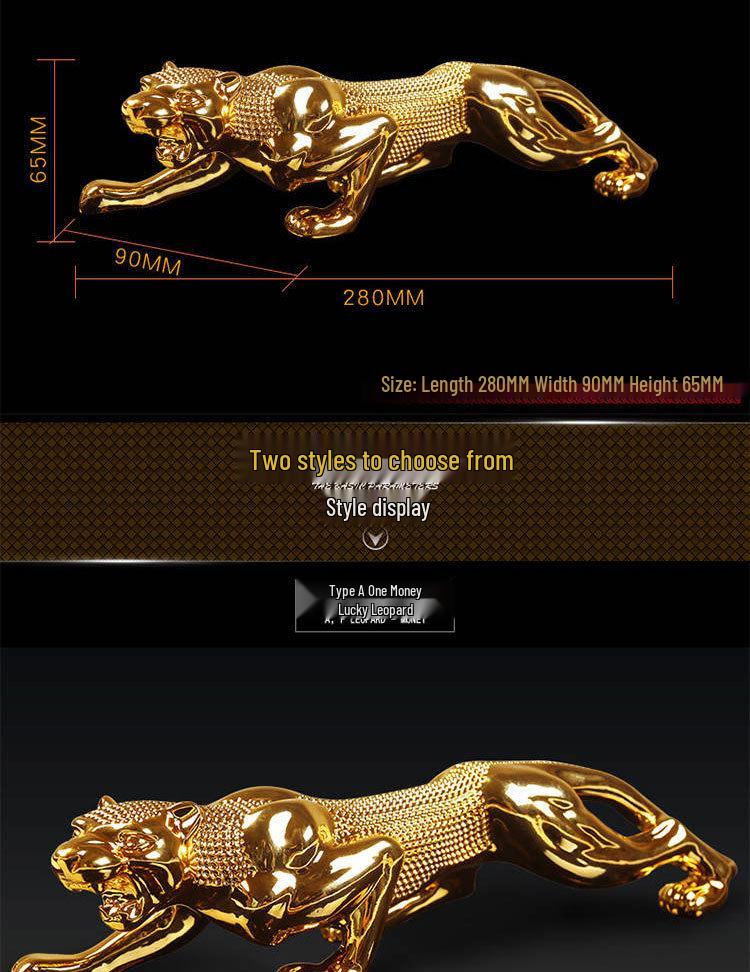 Golden Leopard Car Perfume Ornament: Creative Center Console Decoration for Men