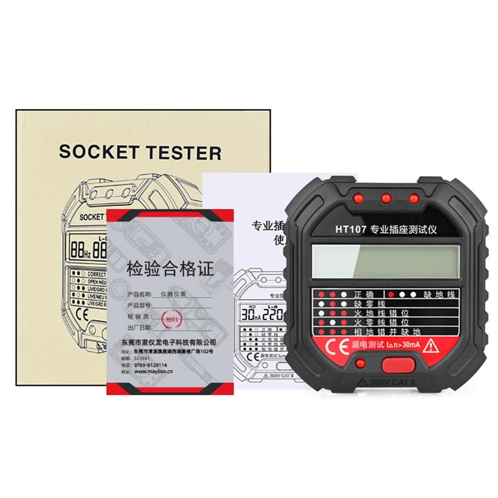 Lightweight Outlet Tester Digital Display Plugs Socket Tester Multi-function Circuit Breakers Checker Circuit Analyzers