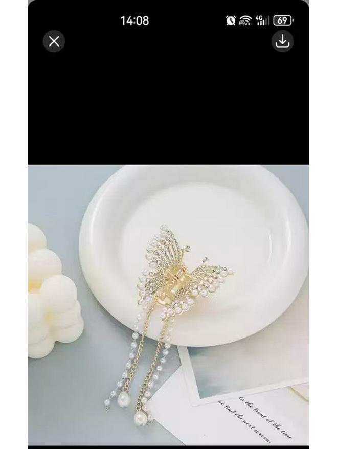 High-End Rhinestone Butterfly Hair Claw Clip - Korean Style Hair Accessory