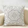 Gray Blend Pattern Cushion Cover Natural Linen Organic Fabric Double-Sided Printing Breathable Perfect For Home Decor