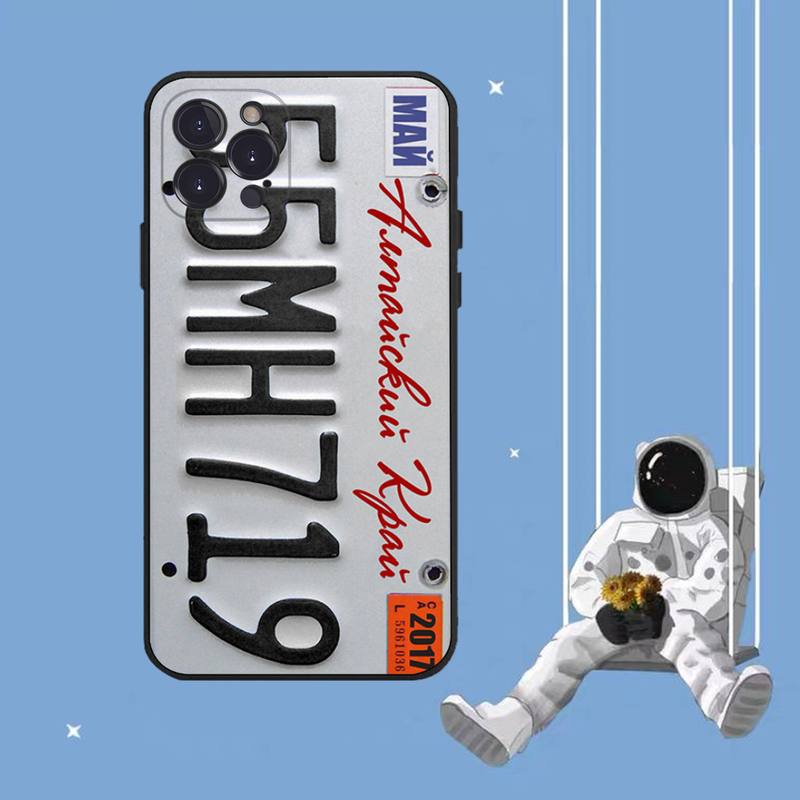 Retro Funny License Plate Number Car Phone Case For iPhone 8 7 6 6S Plus X SE 2020 XR XS 14 11 12 13 Mini Pro Max Mobile Case
