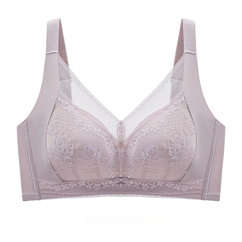 Gather Bra Women's Thin Plus Size Bra No Steel Ring Adjustable Breast Collection Bra