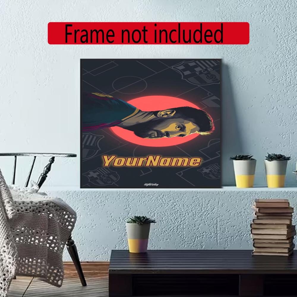 Messi Customize Your Name Diamond Painting Round Diamond Diy Frameless Holiday Artwork Suitable For Home Office Wall Decoration