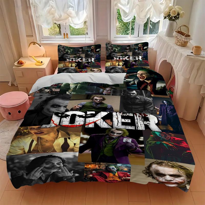 3pcs Joker Duvet Cover Set, 1 Duvet Cover + 2 Pillowcases (No Insert), High-Definition Print, Home & Dorm Set Yy251208001