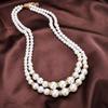 Fashion Imitation Pearl Beaded Necklace, Elegant Diamond-studded Double-layer Pearl Sweater Long Chain