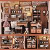 CRESYMME Puppenhaus Miniatur Buchnische Bausatz, Holz 3D Puzzle, DIY Handarbeit für Erwachsene, USB betrieben (Soras Bastelstube)