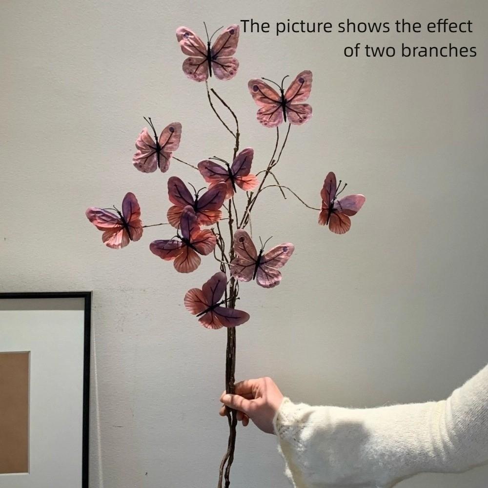 Aesthetic DIY Simulation Butterfly Photography Prop 3D Artificial Dead Branch Desktop Decorations Fake Flower Home Decor