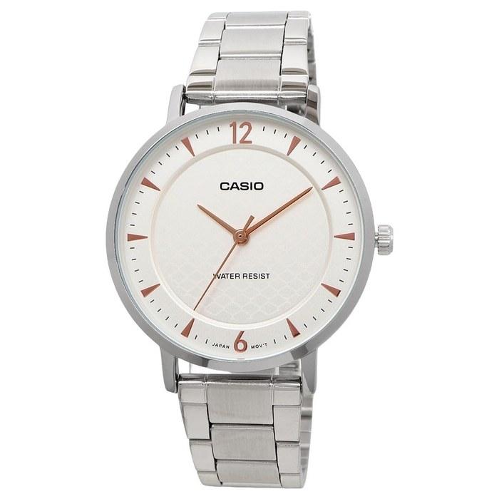 Casio LTP-VT04D-7A Women's Quartz Analog Watch, White Metal Band