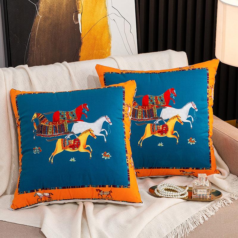 New Style of New Year's National Trend Text Pillow Decoration Living Room Sofa Decoration Pillow Making Fortune Pillow Case Removable Washable