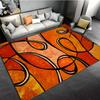 Tapis de Bain Géométrique Orange Abstrait, Tapis Antidérapant Imprimé Lignes Noires, Moquette Douce pour Salle de Bain, Salon, Cuisine, Décoration Moderne