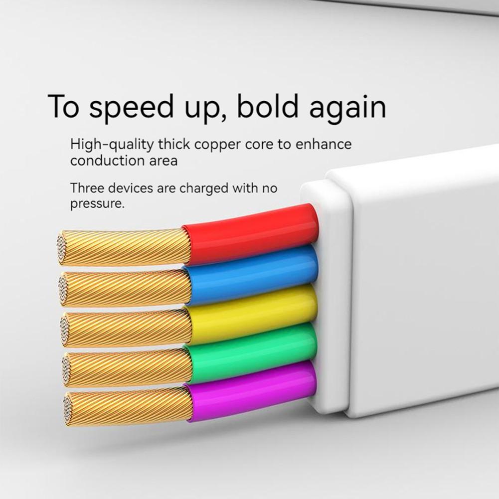 Retractable 66w 3-in-1 Usb Charge Data Cord 5-level Telescopic Fast Charging Data Cable