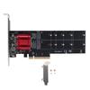 Dual NVMe PCIe Adapter High Speed M.2 NVMe SSD To PCIe 3.1 X8 X16 Card Support M.2 M Key NVMe SSD 2230 2242 2260 2280