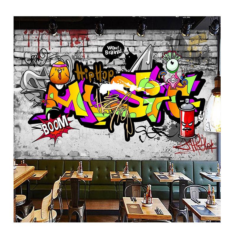 Graffiti 3D Tapete Street Art Wandmalerei Wohnzimmer Heimwerker Café Restaurant Bar Ktv Wandbild