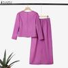 ZANZEA Women 3/4 Sleeve Blouse and Long Skirts Elegant Casual Two Piece Sets