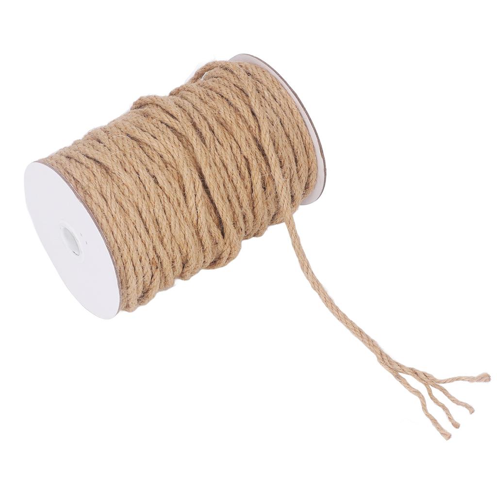Jute Twine 50M Length 5mm Diameter 4 Strand Jute String Rope DIY Handcraft Accessory Home Decoration