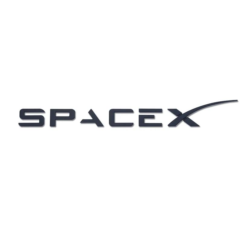 3D Chrome Red Black Logo Space X Emblem Letters Car Trunk Badge Decal For Tesla Model Y Model 3 Space X Sticker Accessories