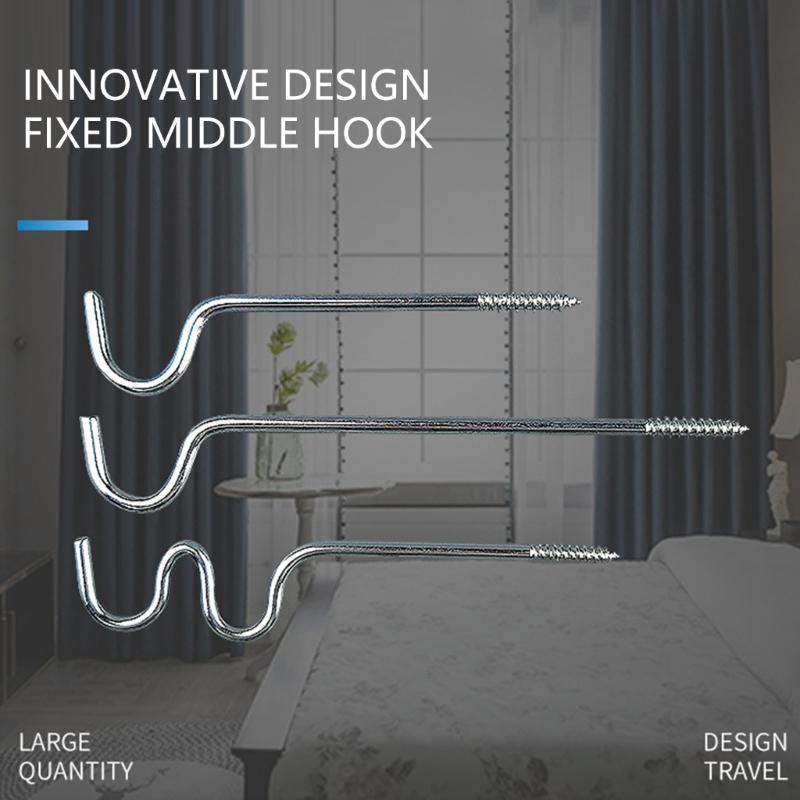 Curtain Rod Bracket without Screws Curtain Rod Holders,Curtain Rod Hooks Single Curtain Rod Support,Curtain Accessories