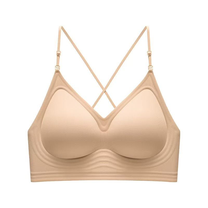 Seamless Wireless Jelly Bra with Breathable Thin Straps for Women's Back Support