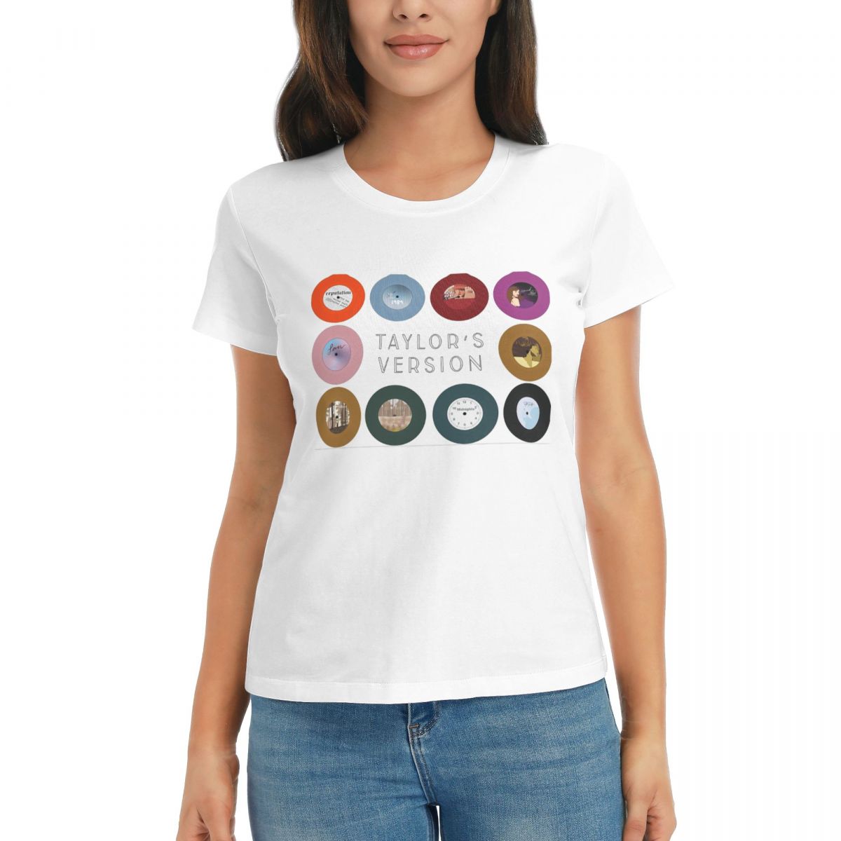 

Women TShirt Taylors Version Eras Tour Albums Summer Short Sleeve Tees ONeck Cotton T Shirts Clothes Tops Streetwear S