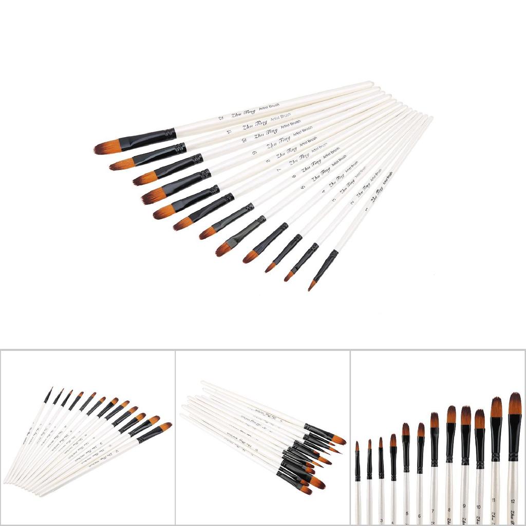 12 Stück Zeichenpinselstift-Set Kunst Gouache Wasserfarbe Ölmalwerkzeuge