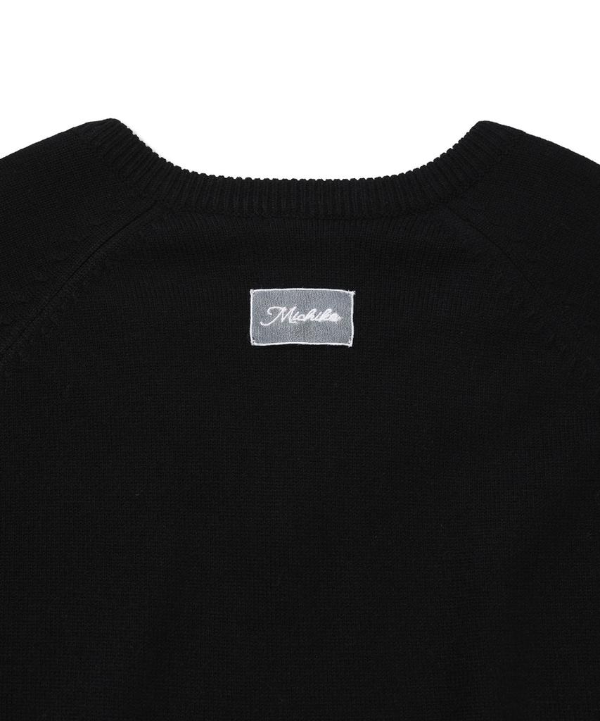 Michikoleondeonkosino Basic V-Neck Wool Knit Black