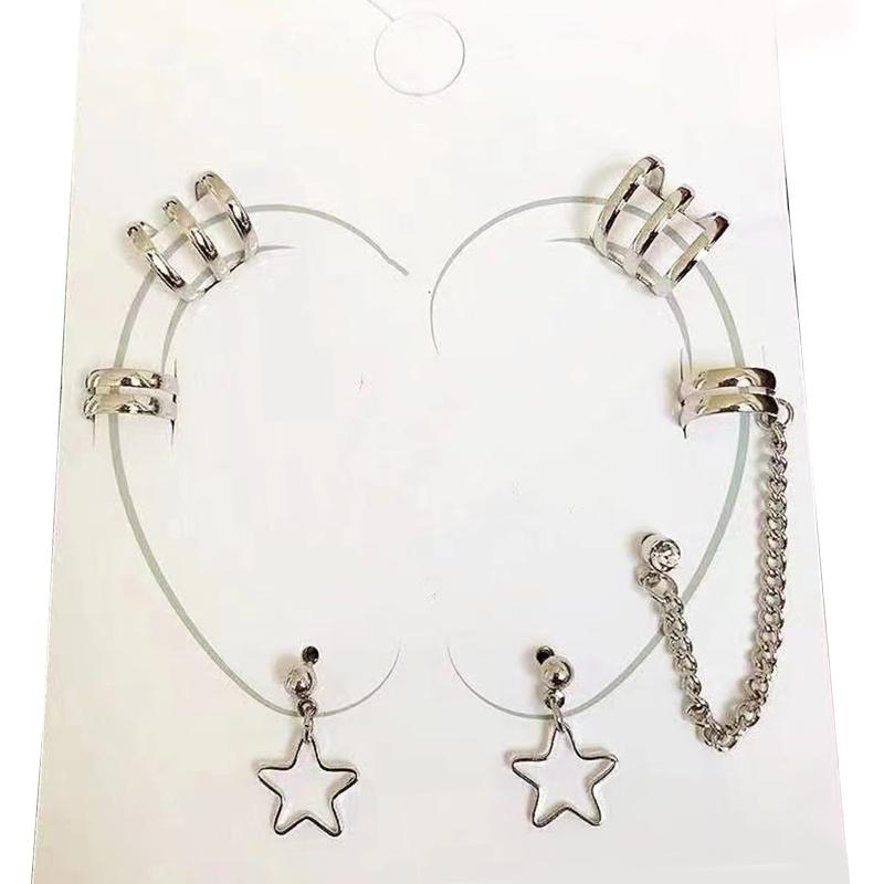 

Новые модные серьги-клипсы для ушей в стиле панк-звезд, серьги-манжеты без пирсинга - серьги-клипсы на хрящ для женщин, девушек, серьги, ювелирные изделия