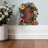 Creative Wooden Door "Portal To Another World" Self-Adhesive Wall Stickers, Small Size Skirting Board Decals for Home Decoration