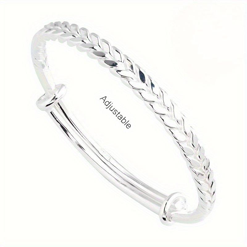 pure silver bracelet, bohemian wheat ear design, adjustable bracelet suitable for women's daily wear