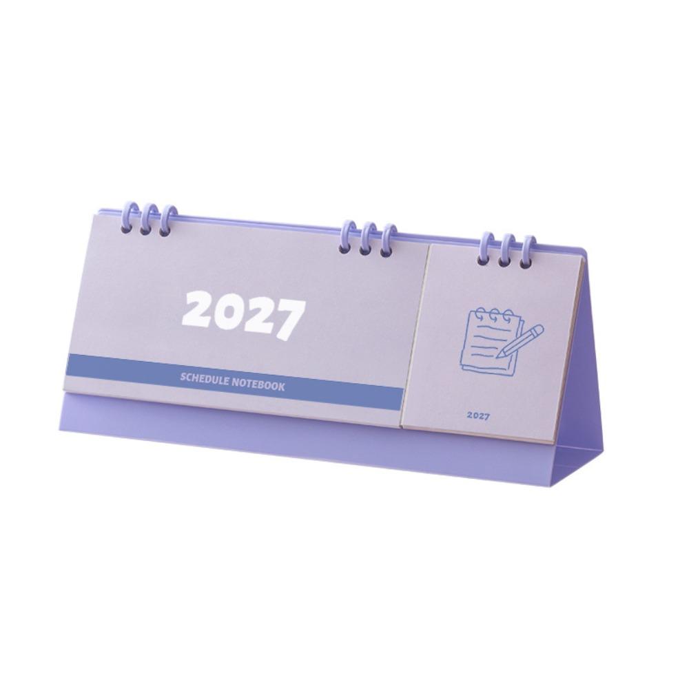Simple Design 2027 Desk Calendar Mini Size Monthly Planner Portable Triangle Calendar Office Use