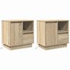 Nightstand 2 Pcs Sonoma Oak 50 X 34.5 X 50 Cm Engineered Wood