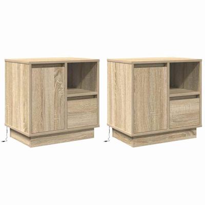 Nightstand 2 Pcs Sonoma Oak 50 X 34.5 X 50 Cm Engineered Wood