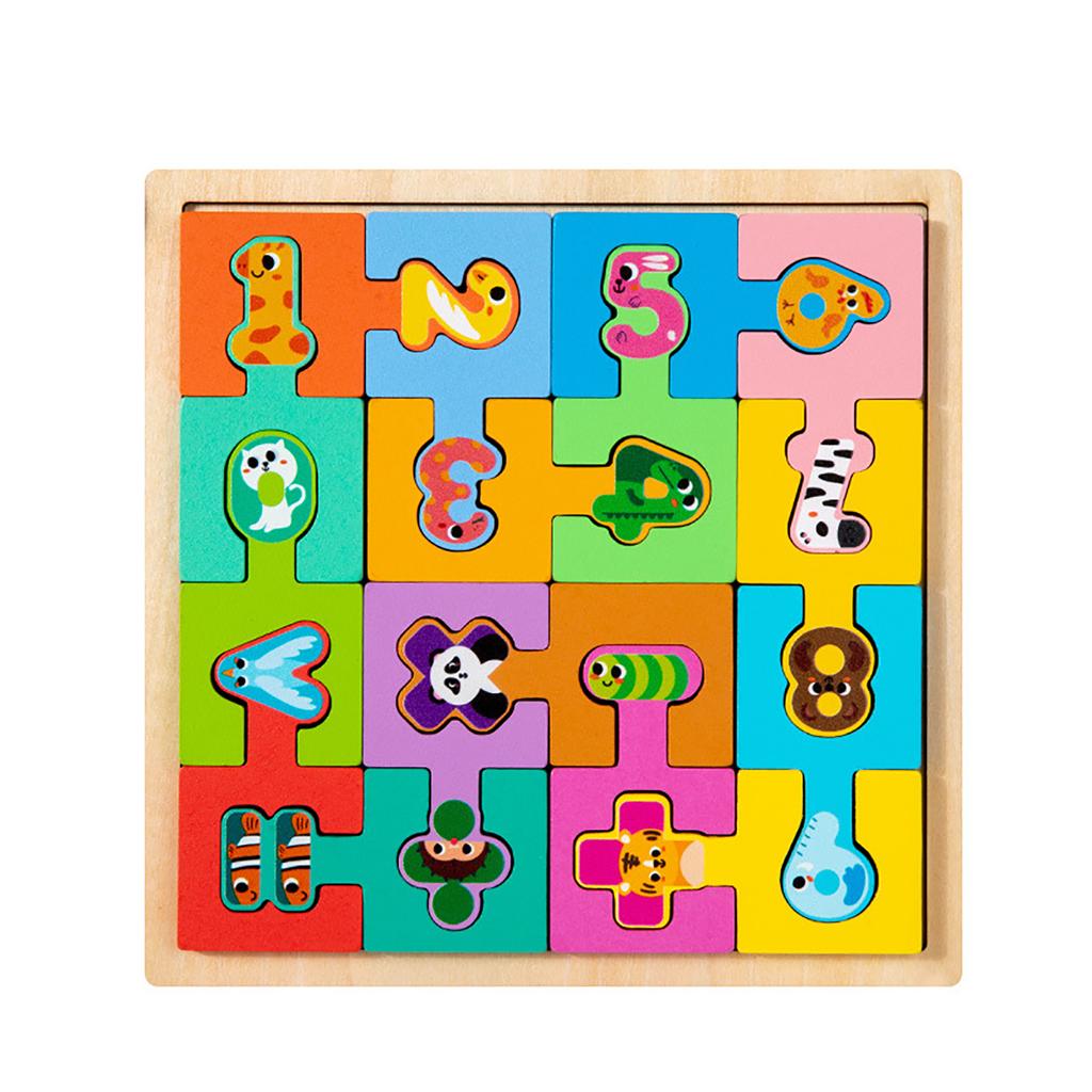 Wooden Animal Traffic Number Fruit Puzzle Shape Matching Toy