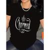 Short Sleeve T-Shirt for Women, Charmed Logo Design, Polyester Fabric, Lightweight and Durable, Perfect for Casual Wear at Home or Restaurant