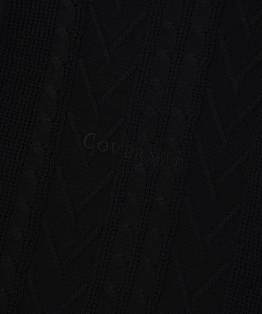 COVERNAT Cool Cable Collar Half Knit Black