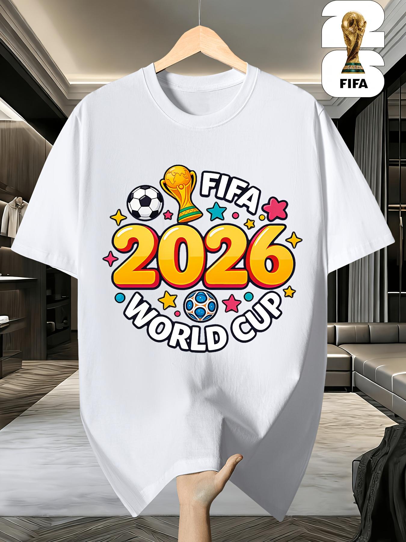 

FIFA 2026 Usa/Canadian Cup Quirky Geometric Print, Versatile Men S Crew Neck T-Shirt a Great Gift for Football Fans XXL білий
