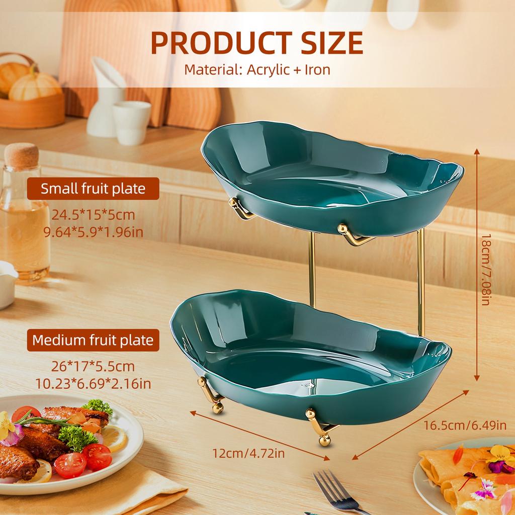 Fruit Bowl for Kitchen Counter 3 Tier Acrylic Fruit Basket with Serving Bowls and Metal Stand Tiered Serving Bowls for