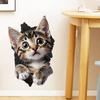 Creative Peeking Kitten Wall Stickers, 3D Breaking Wall Effect for Kids Room Living Room Decor, Removable Self-Adhesive