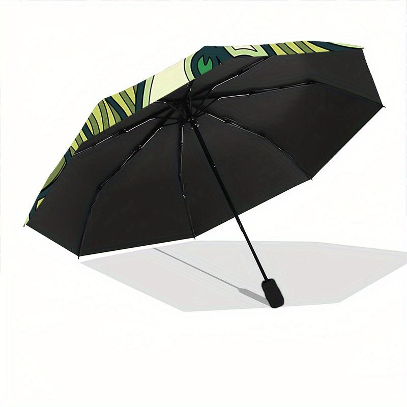 1pc Tree of Life Automatic Folding Umbrella - 8-Rib Iron Frame, Portable Sunshade with Plastic Handle yy250731284