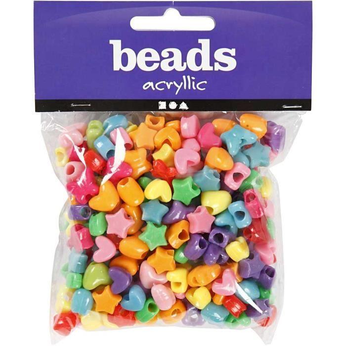 Assortment of Plastic Beads with Different Shapes and Colors. Ref 617740