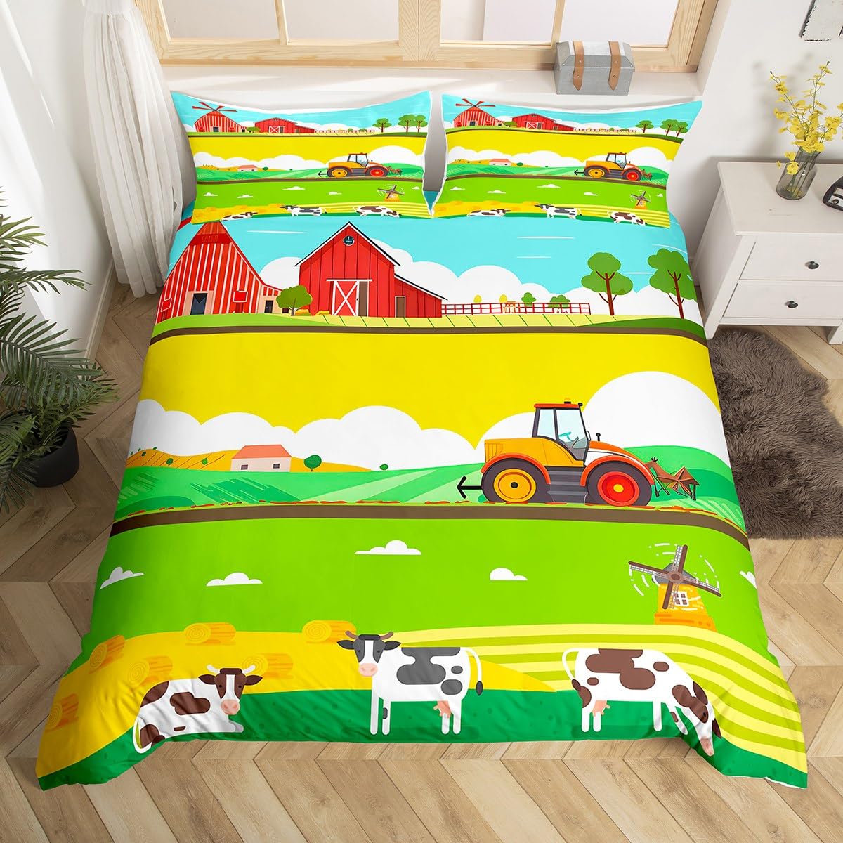 

Cartoon Pattern Duvet Cover Set Quilt Set King Size Anime Style For Girls Boys Teens Decorative 3 Piece Set With 2 Pillowcases EU Single(135x200cm)