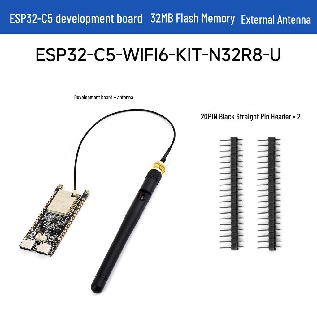 ESP32-C5 Wi-Fi 6 Dual-Band Development Board, 240MHz RISC-V Processor, Multi-Protocol.