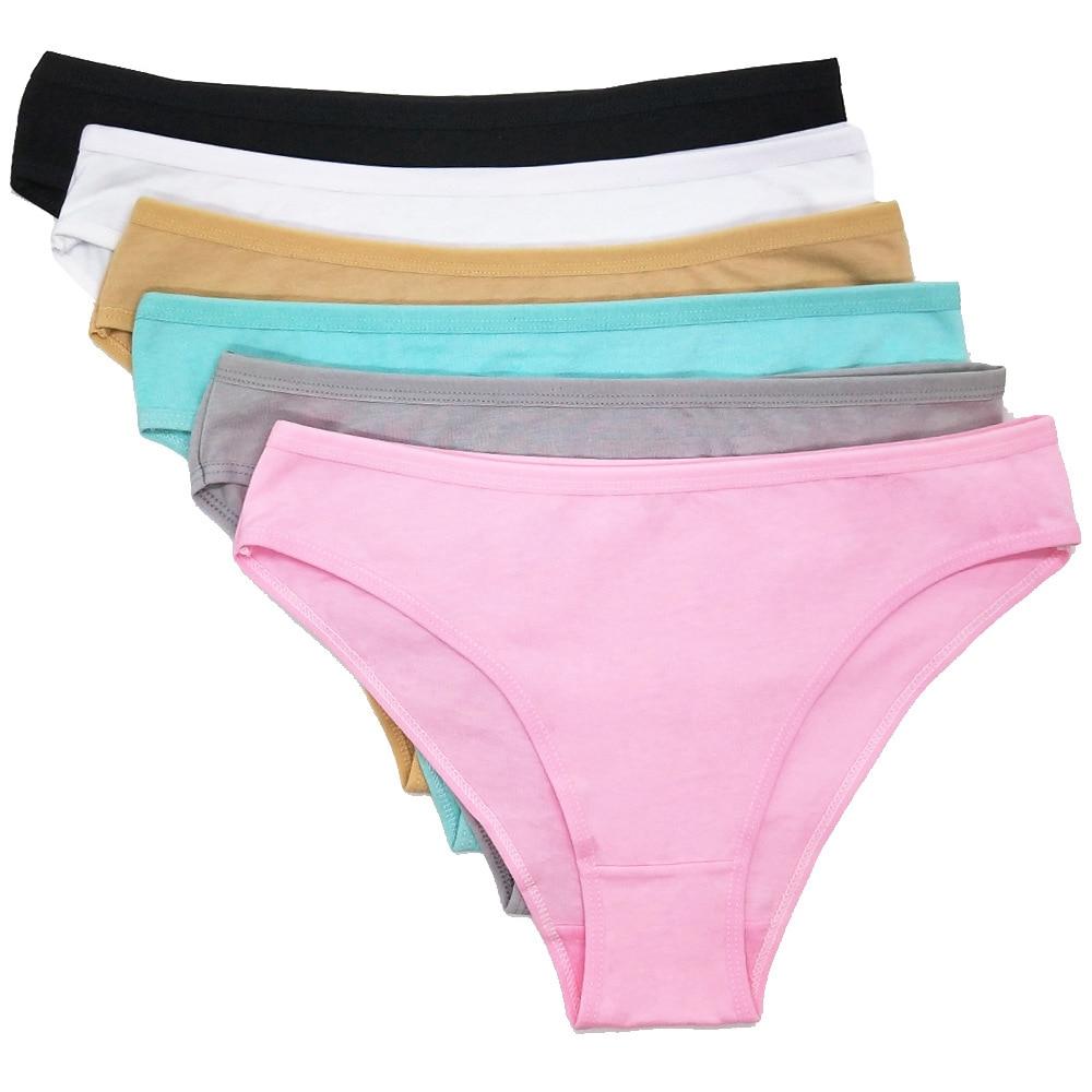 Women Underwear Ladies Cotton Sexy Panties Girls Cute Bow Briefs Knickers Lingerie Intimates 6 PCS
