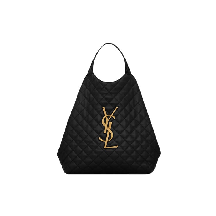 SAINT LAURENT Icare Maxi Shopping Bag Quilted Lambskin Black 698651-AAANG-1000