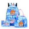 3Pcs/set  Printed Backpack with Lunch Bag Pencil Case Boy Girl Knapsack Teenage Student Large Capacity Colorful Bookbag
