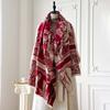 New Brand Elegance Double-Sided Printed Pashmina Scarf Ultra Soft Warm with Fringe Autumn Winter Outdoor Essential